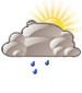 Mostly cloudy with light rain Mostly cloudy with light rain