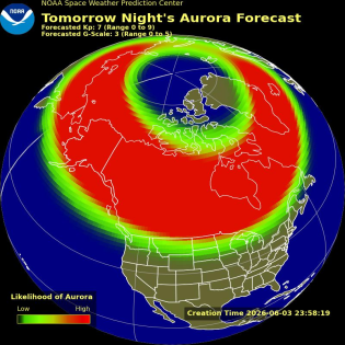 Auroral Viewline Forecast - Tomorrow