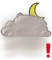 Mostly cloudy with moderate fog